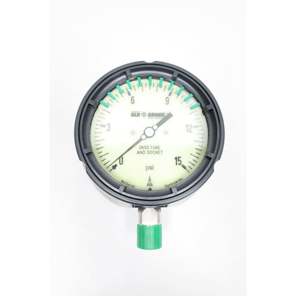 4-1/2In 1/2In 0-15Psi Npt Pressure Gauge